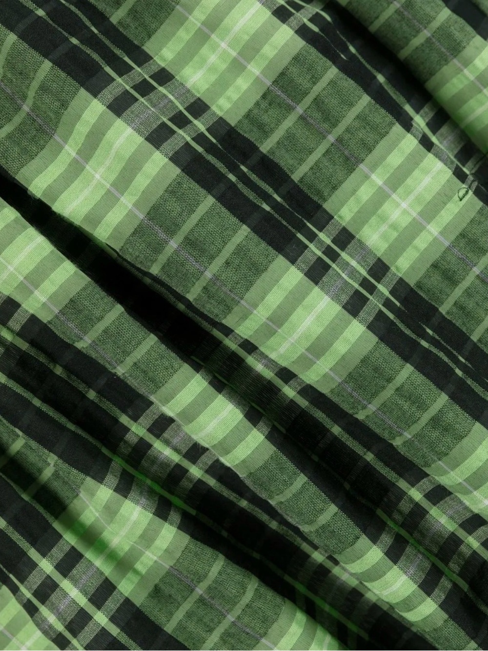 Ganni Green Plaid Seersucker Dress - Picture 4 of 7
